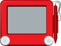 Etch a sketch with pencil Royalty Free Stock Photo