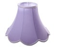 Classic gallery bell shaped tapered light purple lampshade on a white background isolated close up shot Royalty Free Stock Photo