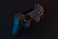 Classic game pad with dark background, 3d rendering