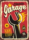 Classic garage vintage sign