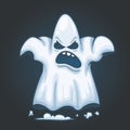 Classic Ghost Cartoon On Dark Background