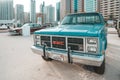 Classic GMC pickup truck automobile displayed in Abu Dhabi, UAE |  American sports car | vintage style and design Royalty Free Stock Photo