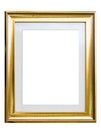 Classic golden Frame isolated on white Royalty Free Stock Photo