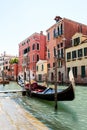 Gondola in colorful Venice Italy