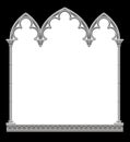 Classic gothic architectural decorative frame in black and white Royalty Free Stock Photo