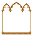 Classic gothic architectural decorative frame isolated on white