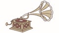 Classic Gramophone Music Machine Vector Design, Generative AI Royalty Free Stock Photo
