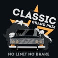 Classic grand prix. Retro poster Royalty Free Stock Photo