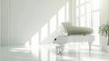 Classic grand white piano in aesthetic minimalist style room interior full of light. Musical concept. Generative AI Royalty Free Stock Photo