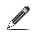 Classic graphite pencil icon with an eraser drawing a bold, solid line, symbolizing creativity and education Royalty Free Stock Photo