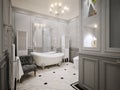 Classic gray bathroom interior design