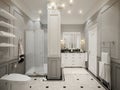 Classic gray bathroom interior design