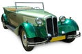 Classic green covertible retro car