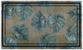 Classic green leaves Outdoor Door mat with twin black borders