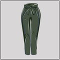 Classic green pants. Khaki. Oversize. Fashion. The basic wardrobe of a minimalist. Autumn