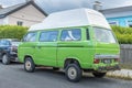 Classic green VW campervan