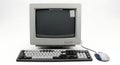 Vintage apple macintosh computer with keyboard and mouse Royalty Free Stock Photo