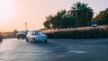 Classic grey Austin Mini motorcar