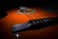 Classic guitar with black background