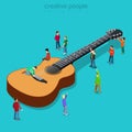 Classic guitar flat 3d isometry music show fan vector