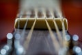 Classic guitar strings in soft focus close up macro shot, Royalty Free Stock Photo