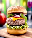 Classic hamburger stock photo