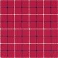 Classic Hand-Drawn Blue and White Tattersall Plaid Checks on Red Background Vector Seamless Pattern Royalty Free Stock Photo