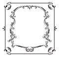 Classic hand drawn frame black and white Royalty Free Stock Photo