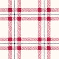 Classic Hand-Drawn Plaid Checks Blue and Red Plaid Checks on White Background Vector Seamless Pattern Royalty Free Stock Photo