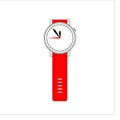 Classic hand watch in red style. illustration isolated on white background