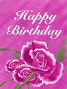 Classic happy birthday greeting card with three unique roses