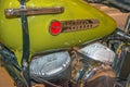 A classic 1947 Harley Davidson WL Flathead