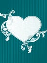 Classic heart-shaped French retro banner in green Royalty Free Stock Photo