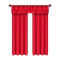 Classic Heavy Red Drapes on Cornice Vector