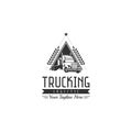 Classic heavy truck logo, emblems and badges Vector illustration