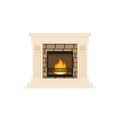 Classic Home Fireplace Furniture Illustration