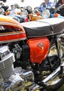 Classic Honda CB 750 four in flame orange Royalty Free Stock Photo