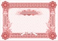 A classic horizontal form for creating diplomas, certificates and other securities. Red variant.