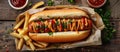 Classic Hot Dog With Ketchup, Mustard, and Relish Royalty Free Stock Photo