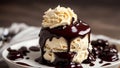 Classic Hot Fudge Sundae for National Hot Fudge Sundae Day.AI Generated Royalty Free Stock Photo