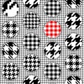 Classic Hounds-tooth pattern in a patchwork collage style. Royalty Free Stock Photo