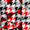 . Classic Hounds-tooth pattern in a patchwork collage style. Royalty Free Stock Photo