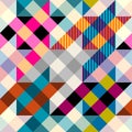 Classic Hounds-tooth pattern in a patchwork collage style. Royalty Free Stock Photo