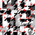 Classic Hounds-tooth pattern in a patchwork collage style. Royalty Free Stock Photo