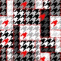 Classic Hounds-tooth pattern in a patchwork collage style. Royalty Free Stock Photo