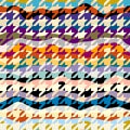 Classic Hounds-tooth pattern in a patchwork collage style. Royalty Free Stock Photo