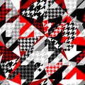 . Classic Hounds-tooth pattern in a patchwork collage style. Royalty Free Stock Photo