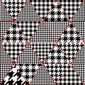 Classic Hounds-tooth pattern in a patchwork collage style. Royalty Free Stock Photo