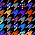 Classic Hounds-tooth pattern in a patchwork collage style. Royalty Free Stock Photo