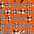 Classic Hounds-tooth pattern in a patchwork collage style. Royalty Free Stock Photo